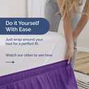 Wrap Around Dust Ruffle Bed Skirt - Purple - for Full Size Beds with 12 Inch Drop - Easy Fit Elastic Strap - Adjustable Pleated Bedskirt w/Brushed Fabric - Wrinkle Free - for Women, Men, Kids & Teens