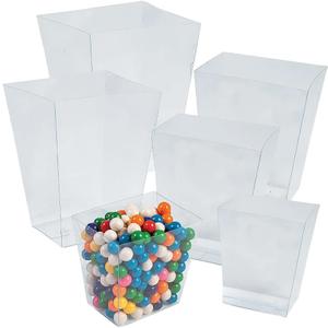 Fun Express Candy Dish Set - 6 Clear Plastic Bowls for Candy Buffet in 3 Sizes | Disposable Serving Dishes for Parties, Weddings & Catering Supplies | Heavy Duty Containers for Office Desk Display