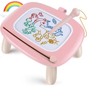 Smasiagon Toddler Toys Age 1-2 Year Old Boys Girls, Magnetic Drawing Doodle Board Pad Educational Learning Toys for 1 2 3 Year Old Boys Girls Gifts Birthday Party (Soft Pink)