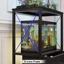 Aquarium Stand 10 Gallon with 2-Tier Shelf, Fish Tanks Stand with 2 Drawers, Metal Frame Heavy Duty Reptile/Turtle Tank Stand for Home Office, Fish Tanks Accessories Storage, Black