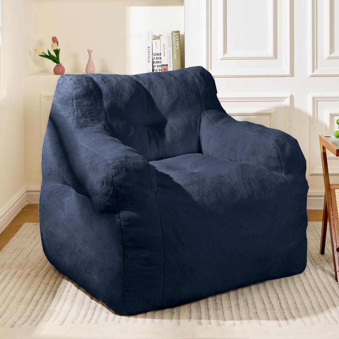 Cvortll Comfy Chair Bean Bag Chairs for Adults, 3FT Bean Bag Couch Loungers for Teens & Kids, Comfy Memory Foam Bean Bag Chair Filled for Bedroom, Livingroom, Dorm (Khaki)