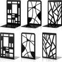 Zonon 3 Pairs Black Metal Decorative Bookends for Shelves Heavy Duty Tree Book Holder Non-Slip Leaf Bookends Art Design Book Stopper for Home Office