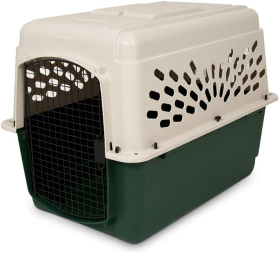 Petmate Ruffmaxx Dog Kennel Pet Carrier & Crate 36" (50-70 Lb), Outdoor and Indoor for Large, Medium, and Small Dogs - Made from Durable Recycled Material w/ 360-Degree Ventilation, Made in USA (Green)
