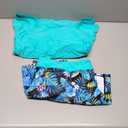 Talisea Womens Two Piece Tankini Bathing Suits with Skirt Tummy Control Swimsuits Ladies Swimwear Blue Leaves XL