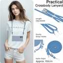 Crossbody for iPhone 16 Plus Case, Lanyard Protective Liquid Silicone Case with Adjustable Length Detachable Lanyard Rope Shockproof Hands-Free Clear Phone Cover for iPhone 16 Plus-Blue