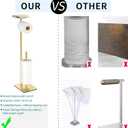 FEILERN Toilet Paper Holder Stand for Bathroom Floor Standing Toilet Roll Dispenser Storages 4 Reserve Rolls, with Top Storage Shelf for Cell Phones, Wipe, Wallet and More(Gold)