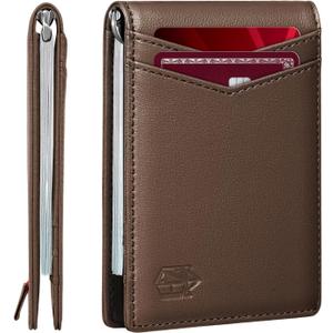 Zitahli Wallet for Men-6 Slots ID Window-Mens Wallets-Slim Wallet Classic Spring Money Clip RFID Blocking-Gift for Men