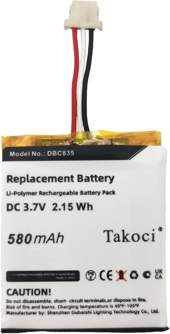 Replacement DBC835 DBC835-V2 Battery for ADT Wireless HD Doorbell Camera, 3.7V