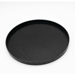 Wooden Round Serving Tray For Ottoman Coffee Table Candle Holder Tray Kitchen Counter Island Accents Home Decor Circle Circular Wood Centerpiece Trays for Dining Room Table