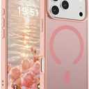 SUPFINE Magnetic for iPhone 17 Pro Case (Compatible with MagSafe)(Military Grade Drop Protection) Translucent Matte Shockproof with Anti-Fingerprint Phone Cover 2025,Pink