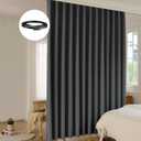 Room Divider Curtain Sets with Bendable Ceiling Track, 95% Blackout Total Privacy Ceiling Track Curtains Floor to Curtains Track Kits 15 ft Wide x 9 ft Tall, Black, 1 Panel