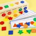 LovesTown Wooden Shape Sorting Box Montessori Learning Toy for Toddlers Early Educational Sorting and Matching Game