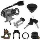 GY6 Ignition Switch Lock Key Fuel Tank Cap Set 4 Pin 4 Wires B09 B08 for GY6 49cc 50cc 125cc 150cc Chinese Scooter Moped Motorcycle Jonway Jmstar Wangye Sunny Geely Kaitong