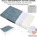 Orthopedic Dog Beds for Crate with Removable Washable Cover Egg-Crate Foam Pet Pad Mat with Anti-Slip Bottom,Waterproof Dog Beds Small Medium Sized35x18 Inch