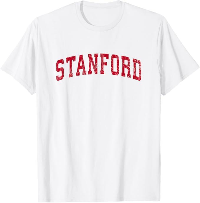Stanford California CA Vintage Sports Design Red Design T-Shirt, Size XS