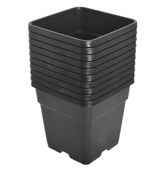 11Pack 1.4 Gallon Plastic Planter Nursery Seedling Pots Square with Holes Garden Flower Seedling Pot Container for Seedling Cuttings Transplanting