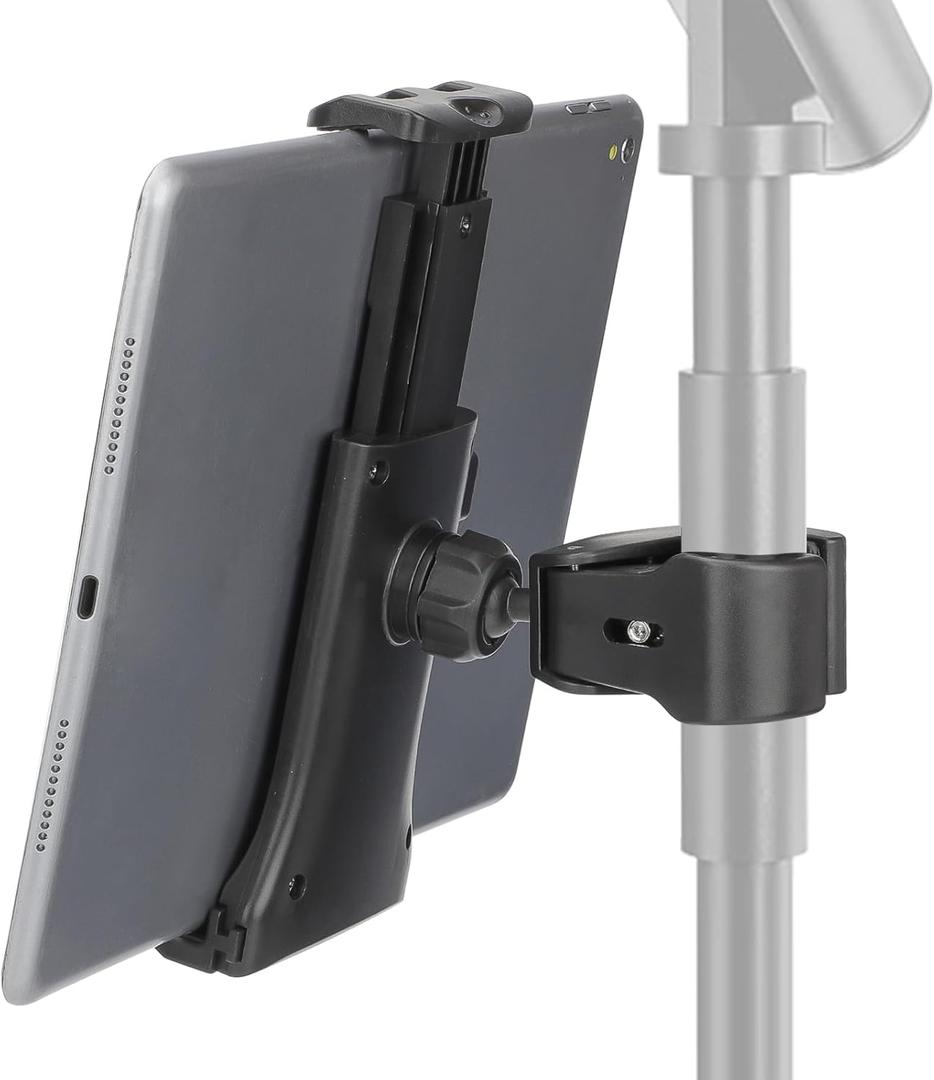 EEEKit Spin Bike Tablet Holder, 360 Adjustable Exercise Bike Handlebar Mount iPad Holder for Stationary Bicycle, Treadmill, Microphone Stand, Fit for 4.7-12.9in Devices