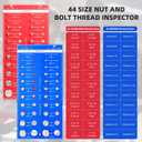 Nut and Bolt Thread Checker Standard and Metric, 44 Bolt and Nut Identifier Gauge Wall-Mountable Bolt Size and Thread Gauge with 22 Metric and 22 Standard, Bolt Identifier Board