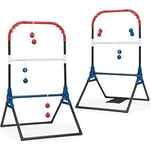 Wild Sports Folding Ladderball Set - Lightweight and Portable Outdoor Game - Includes 6 Bolos