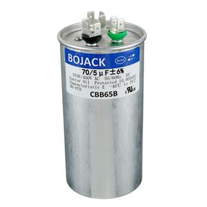 BOJACK 70+5uF 70/5MFD 6% 370V/440V CBB65 Dual Run Circular Start Capacitor for AC Motor Run or Fan Start or Condenser Straight Cool or Heat Pump air Conditioner