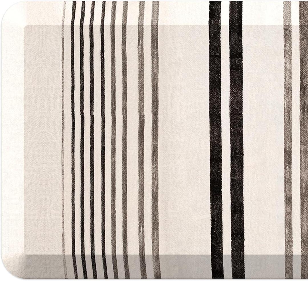 7/8 inches Thick Kitchen Floor Mat, Nordic Style Design Memory Foam Anti Fatigue Mat, Anti Slip Foot Standing Comfort Mat - Cushion, Waterproof Decor (Yellow Linen Plaid, 17.3" x 39" -0.87")