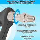 Lasuroa 2pcs 3/8" NPT Pressure Washer Swivel Fitting, Stainless Steel Rotating High Pressure Washer Adapter with Raw Tape Kink-Free Swivel Connector for Hose & Gun, 4500 PSI