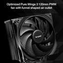 be quiet! Pure Rock 3 Black CPU Air Cooler | 4 High Performance 6mm Heat Pipes with HDT Technology | 120mm PWM Fan | AMD:AM4 AM5/Intel LGA 1700/1150/1151/1200 | Black | BK039