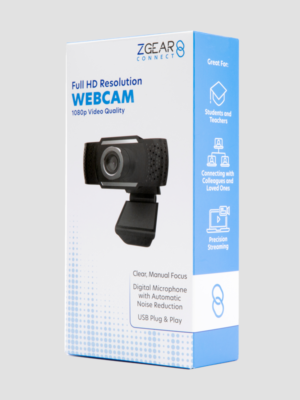 Full HD Resolution WEBCAM 1080p Video Quality 4.5 Foot Cable With USB 2.0 Connection