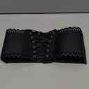 Wedtrend Womens Wide Elastic Belts Leather Corset Belt Ladies Cinch Belts Waist Lace-Up Corset Belt for Dress (Medium, Black)