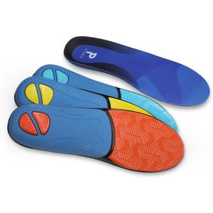 Podiatrist Designed Insoles, Treats Plantar Fasciitis and Foot Pain (Low Arch - Blue, Men's Size 4-4.5, Women's Size 5.5-6)