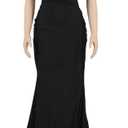 Womens Off Shoulder Sexy V-Neck High Split Long Maxi Dress, Formal Cocktail Party Evening Gown (L)