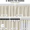 MIULEE Linen 100% Blackout Curtains 90 Inch Long 2 Panels, Back Tab Pleated Hook Belt Clip Rings Thermal Insulated Drapes for Bedroom Living Room Beige Natural Farmhouse Black Out Window Curtains