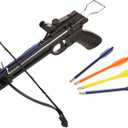 Tactical Crusader Hand Held Hunting Archery 50LB Pistol Crossbow Gun, Black (Darts Color May Vary)