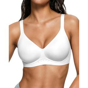 As Fairy Bras for Women Wireless Jelly No Underwire Full Coverage Seamless Supportive Comfortable Bralettes with Airhole(Pure White 34B)