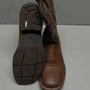 Lumeheel Cowboy Boots for Men - Western Men's Boots with Classic Embroidered, Slip on Square Toe Boots, Slip-Resistant Country Boots Chunky Heel Ankle, Durable Short Boots for Spring Fall. 10,5