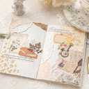Doraking 100pcs Vintage Floral Scrapbook Paper Journaling Stickers Assorted Set, Material Paper Memo Junk Journal Supplies for Bullet Journaling Retro Crafts Planner Collage Card Album