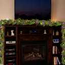 BLOSMON Garlands for Decoration Christmas with Light - 2 Pcs 6.2ft Prelit Gold Glitter Battery Operated Christmas Garland for Stairs Railing Mantle Decor - 12 Lighting Modes Remote Timer