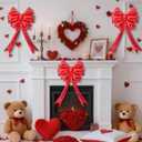 2 x 34 Inch Large Bows Balloons for Valentine's Day, Red Coquette Birthday Decorations 4Pack Red Foil Balloon for Gender Reveal, Baby Shower,Wedding BridalTheme Party