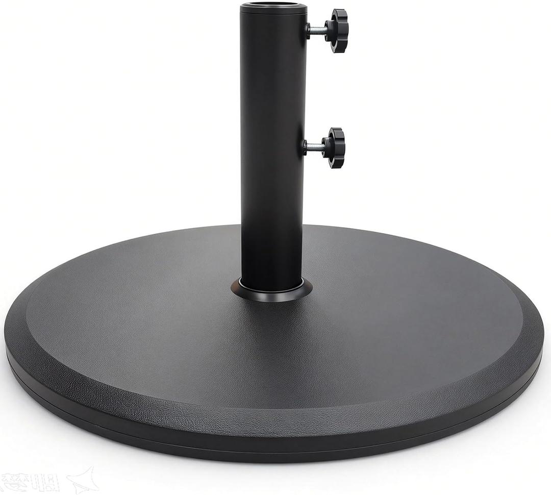 T&Jero 29 lb Round Heavy Duty Patio Market Table Umbrella Base Stand Weight Pre-Filled for Outdoor, Black