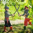 2pcs Pirate Sword Toys,26.7" Pirate Costume Set,Plastic Toy Sword for Party Dress-Up,Halloween Costume Accessorie Brown