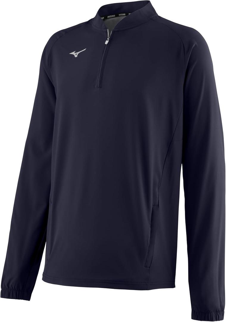 Mizuno boys Youth Gametime Long Sleeve Hitting Jacket (Large, Navy)