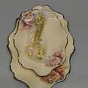 fanquare 3-Tier Floral Royal Cupcake Stand, Vintage Fruit Plate with Gold Trim, Dessert Stand for Birthday, Wedding, Tea Party