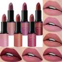 Dulele 6 Colors of Velvet Smooth Matte Lipstick Set, Long Lasting & Waterproof Non-Stick Cup Nude Color Lip Makeup Gift Set for Girls and Women