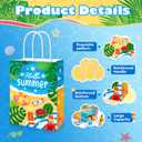Tinlade 24 Pcs Summer Pool Beach Party Paper Gift Bags with Handles Hawaii Tropical Luau Last Day of School Treat Goodie Bags Birthday Party Supplies Multicolor 5.9" x 8.3" x 3.2", 1 Count