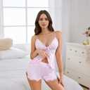 Sexy Pajama Set for Women PJS Sets Lace Cami Set Modal Sleepwear Set with Shorts Lingerie Set V-Neck S-XXL (XXL)