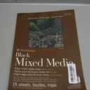 Strathmore 400 Series Mixed Media Paper, Black, Foldover Pad, 9x12 inches, 15 Sheets (184lb/300g) - Artist Paper for Adults and Students - Watercolor, Gouache, Graphite, Ink, Pencil, Marker