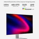 27" WOLED White Gaming Monitor, QHD 1440p, 240Hz, 0.03ms, DisplayHDR True Black 400, Adaptive Sync, KVM switch, Fully Adjustable Stand, HDMI 2.1, DisplayPort, USB-C, RGB light, PX277 OLED Max V2 White