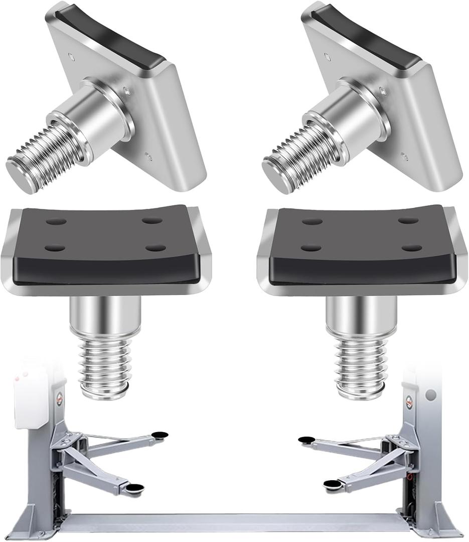 4 Pack Truck Adapter for 2 Post Lift, Hot Dipped Galvanized Steel Lift Pads for Auto/Car/Vehicle, Auto Lift Spin-Up Frame Adapter, Truck Adapter Kit