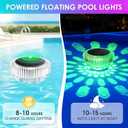 Floating Pool Lights Solar Powered, 5.5 Inch RGB Up and Down Color Changing Solar Pool Lights with Remote & Dynamic Lighting Effects, IP68 Waterproof Floating Light for Party Decor (2Pack)