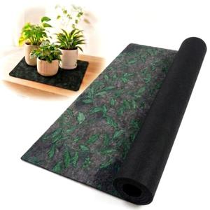 Breling 47.2" x 39.4" Automatic Plant Watering Mat, 3mm Thick Self Watering Capillary Mat with Green Plant Print, High Absorption for Hydroponics, Indoor Potted Plants, and Greenhouse Use